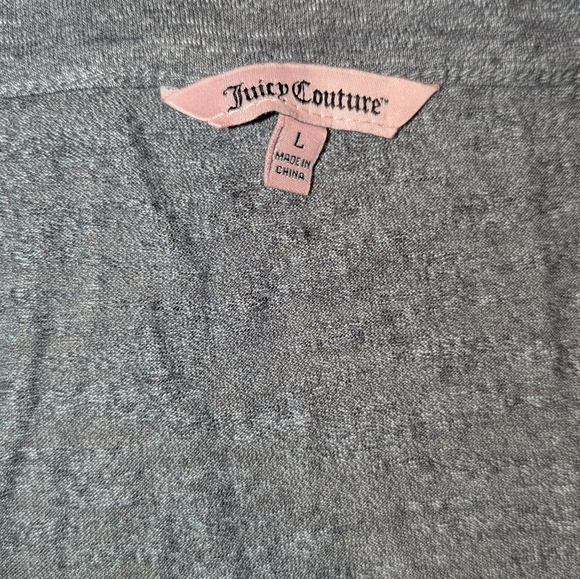 Juicy Couture Studded Sleeveless Tee V-Cutout Women's Large Grey Tank EUC Y2K - Picture 4 of 5